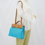 Hermes Herbag 31 Toile Officier Blue Azteque/Naturel Sable AR