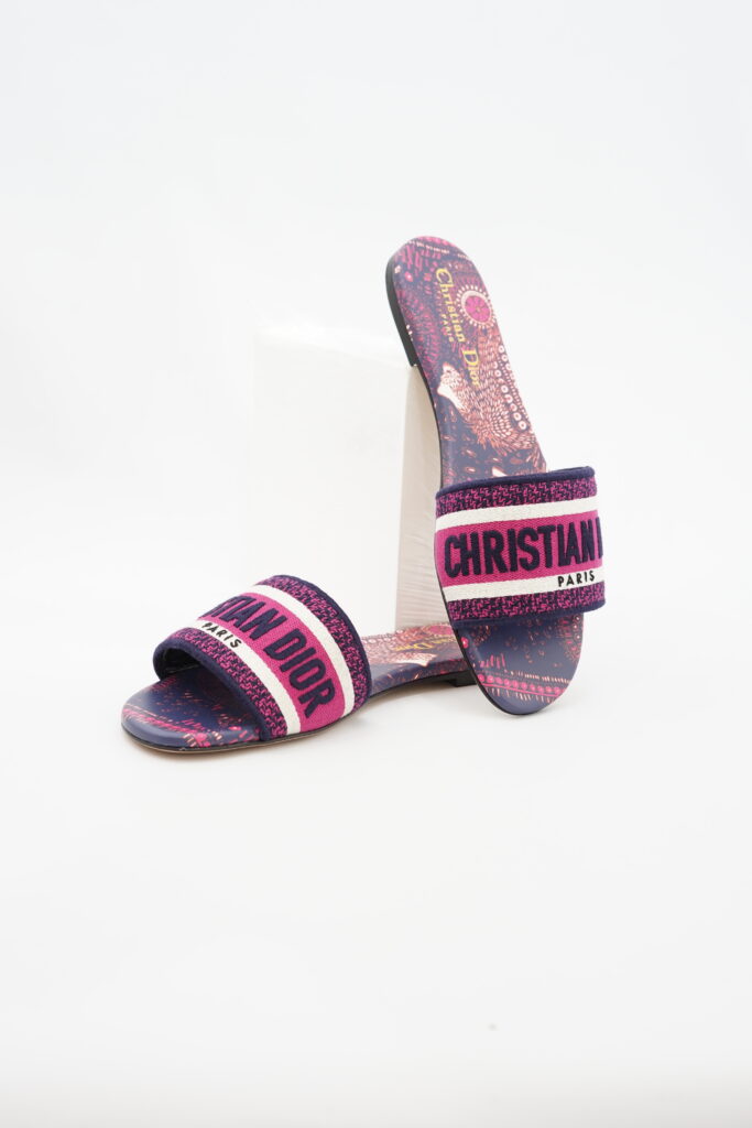 Dior Dway Slides Dior Animals Deep Blue Pink
