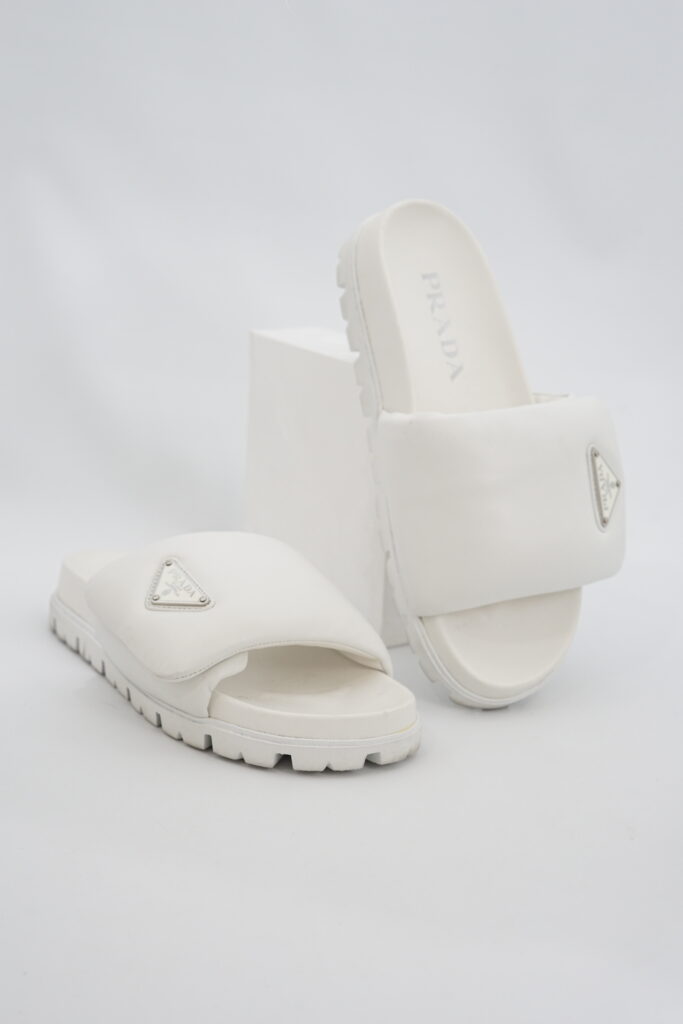 Prada Soft Padded Slide White SHW