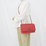 Chanel Flap Bag Caviar Red Orange GHW