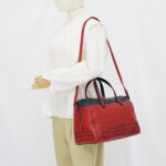 Saint Laurent SAC Flirty Bowling Perforated Red Navy Black GHW