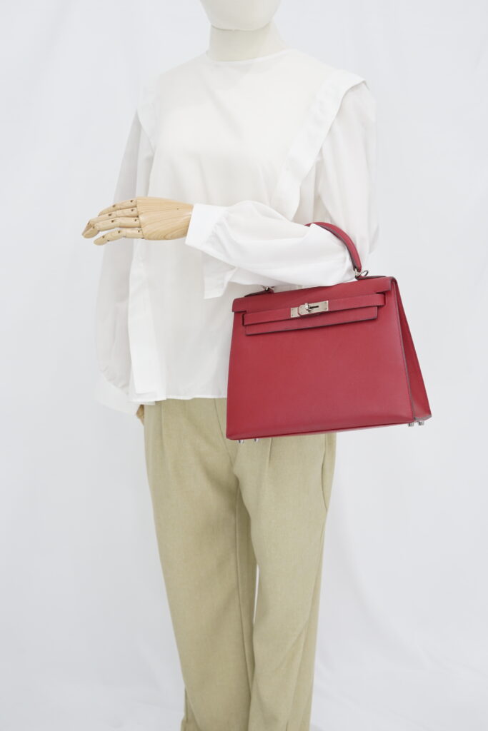 Hermes Kelly 28 Epsom Rouge Casaque PHW