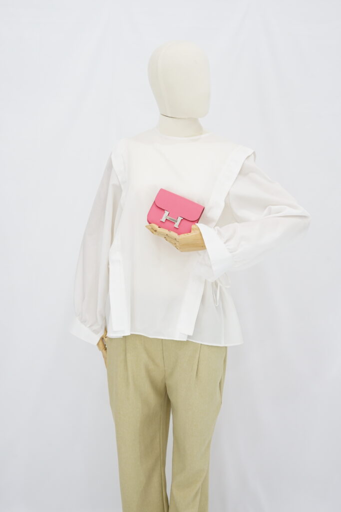 Hermes Constance Slim Compact Rose Azalee PHW