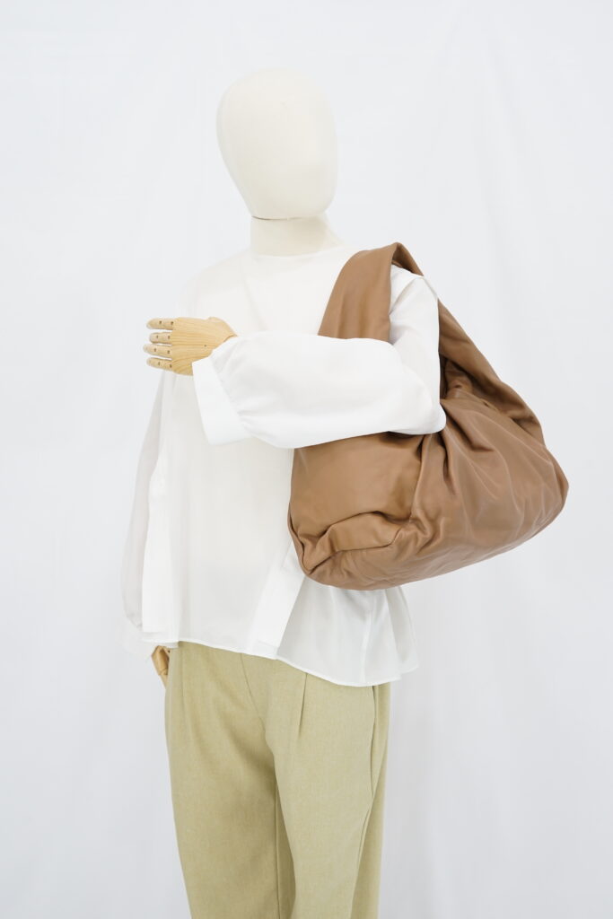Bottega Veneta The Shoulder Pouch Bag Camel Leather