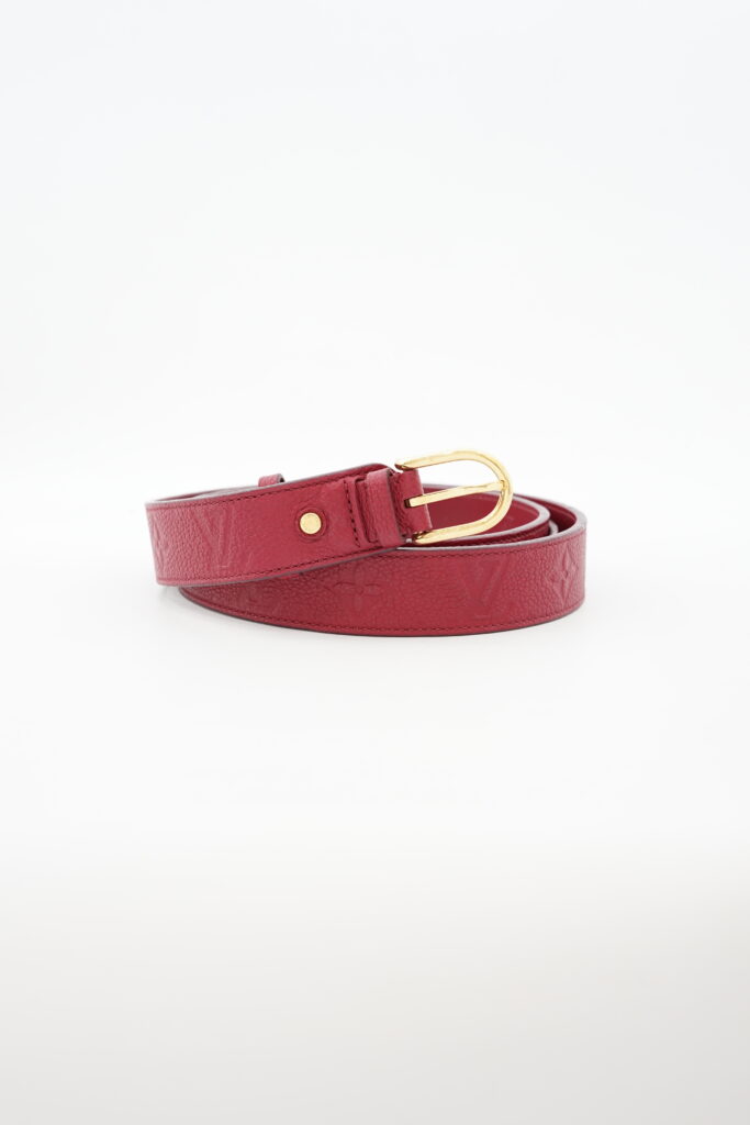Louis Vuitton Ceintur Belt Monogram Empreinte Red GHW