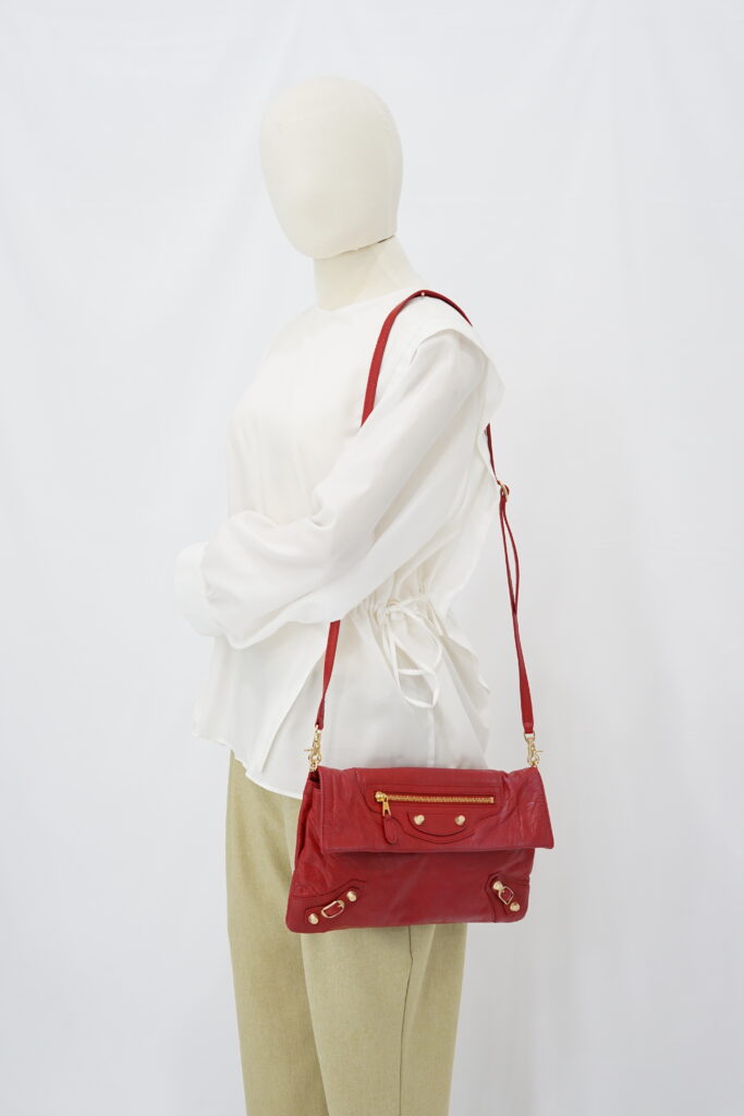 Balenciaga Giant Envelope Clutch Agneau Red GHW