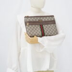 Gucci Ophidia Clutch GG Supreme Brown GHW