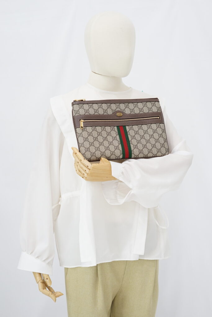 Gucci Ophidia Clutch GG Supreme Brown GHW