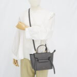 Celine Nano Belt Bag Grained Calfskin Dark Grey GHW