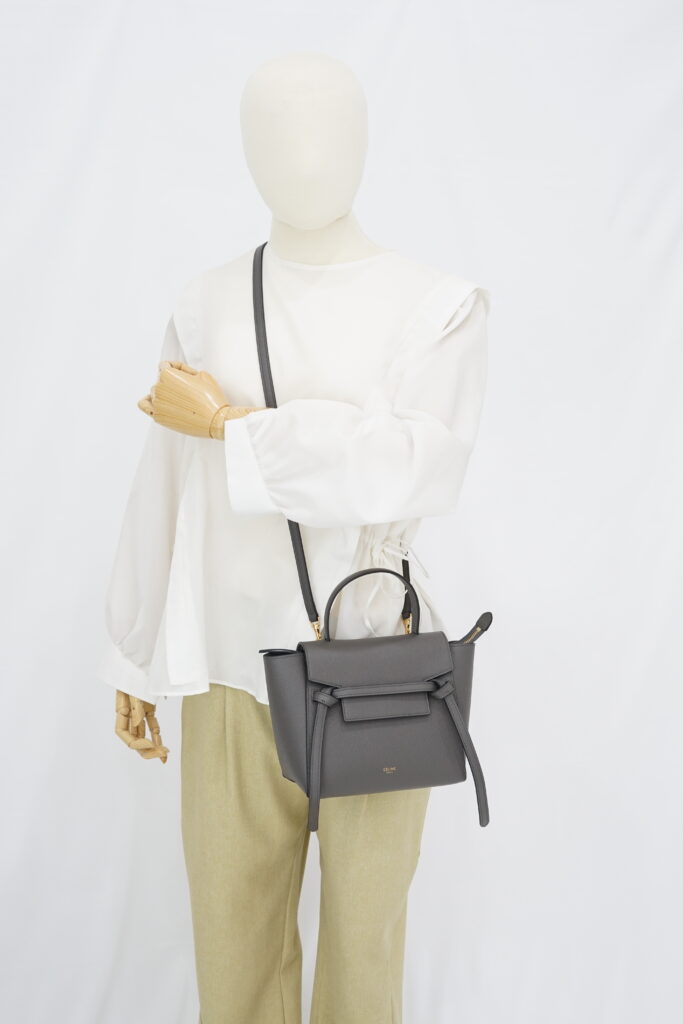 Celine Nano Belt Bag Grained Calfskin Dark Grey GHW