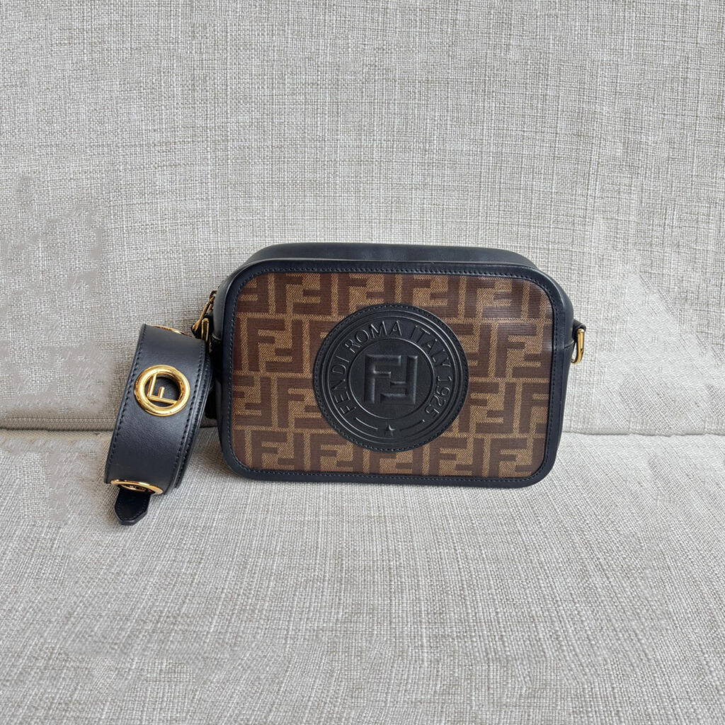 Fendi Camera Bag Brown FF Black GHW