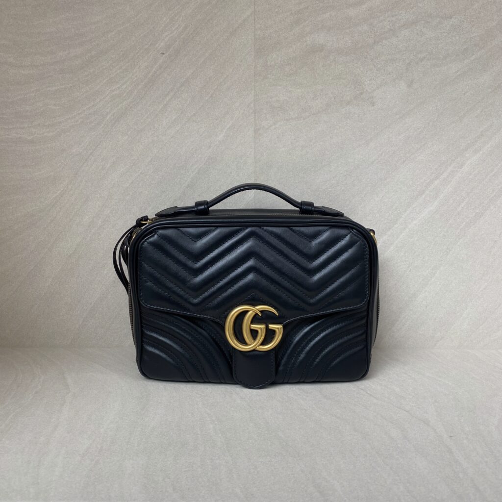 Gucci Marmont Zip Top Leather Black GHW