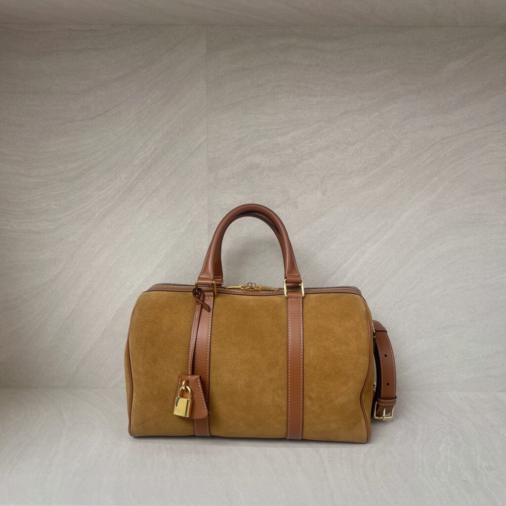Celine Boston Suede Brown GHW