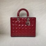 Dior Lady Dior Large Vernis Red GHW