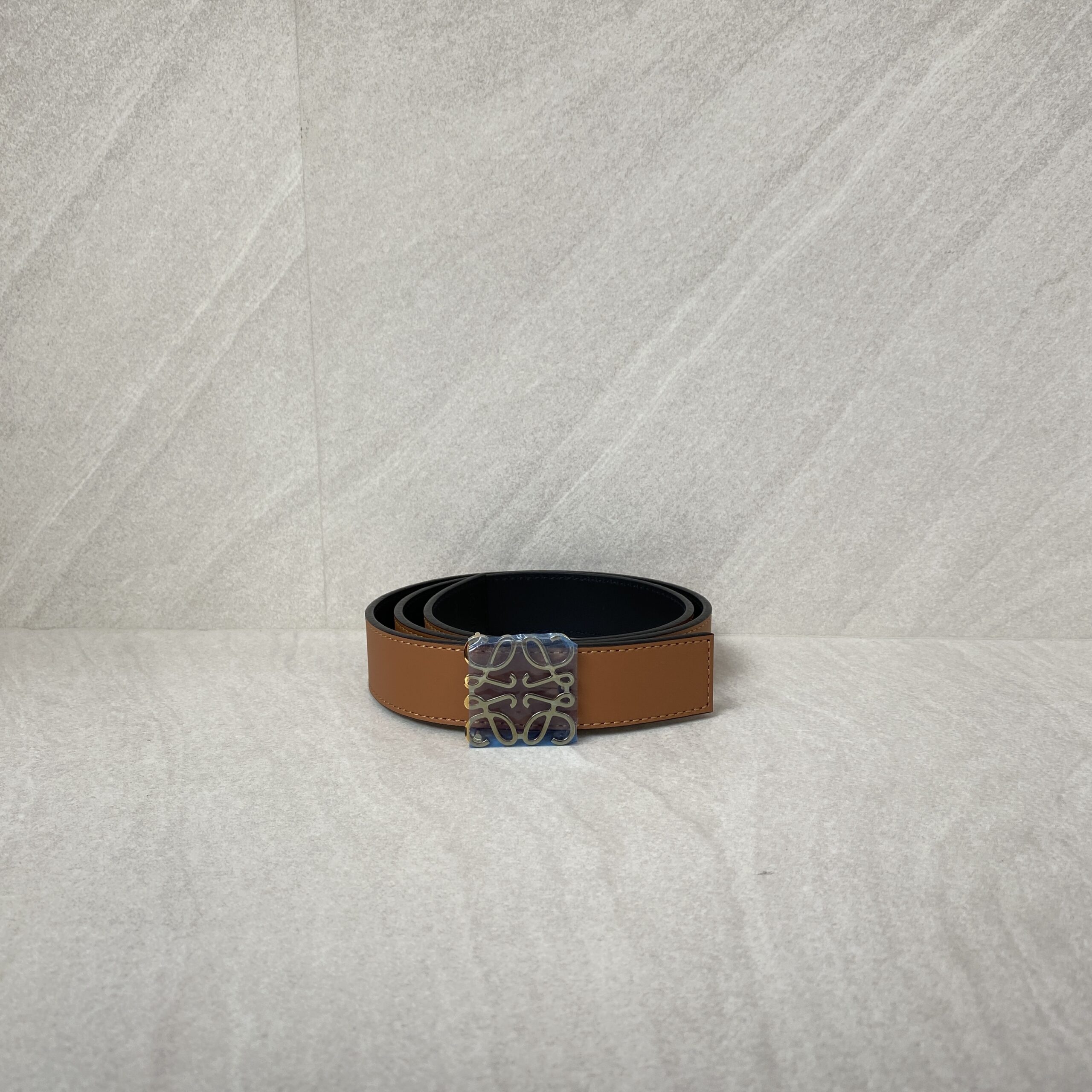 Loewe Anagram Reversible Belt Black Tan GHW