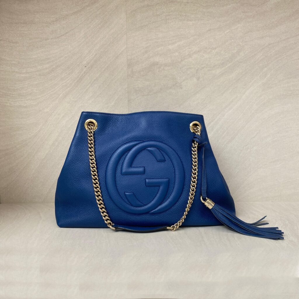 Gucci Soho Tote Shoulder Blue LGHW