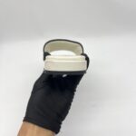 Prada Slide Sandals Embroidered White Black