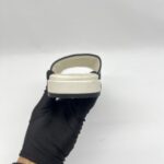 Prada Slide Sandals Embroidered White Black