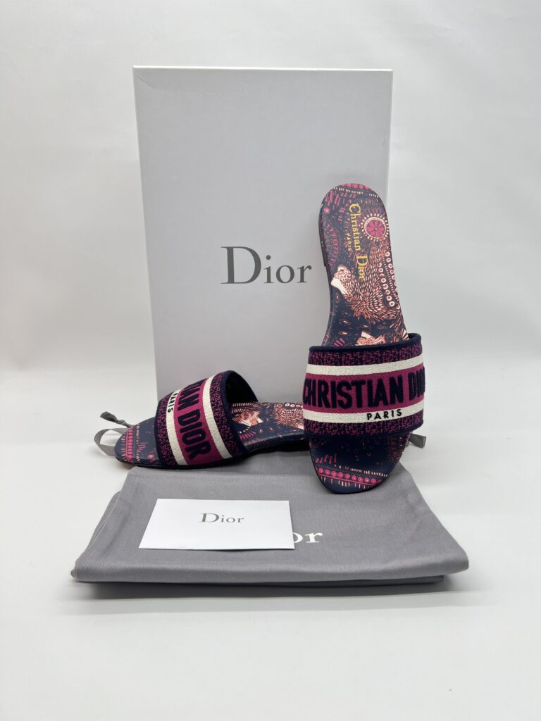 Dior Dway Slides Dior Animals Deep Blue Pink