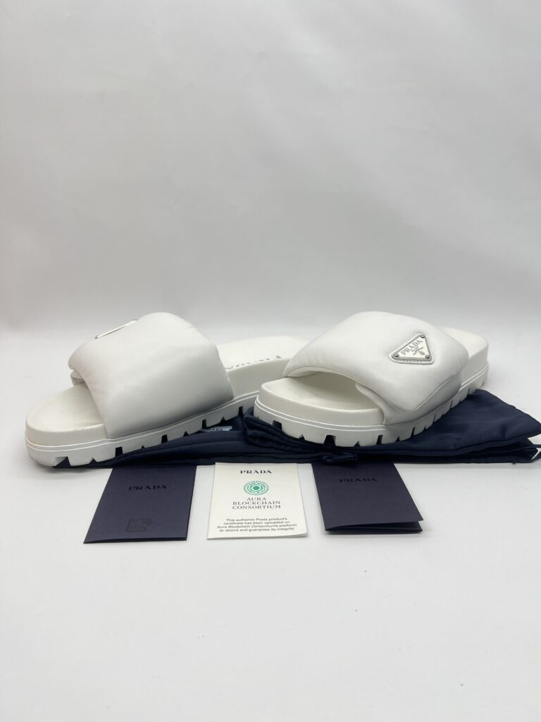 Prada Soft Padded Slide White SHW