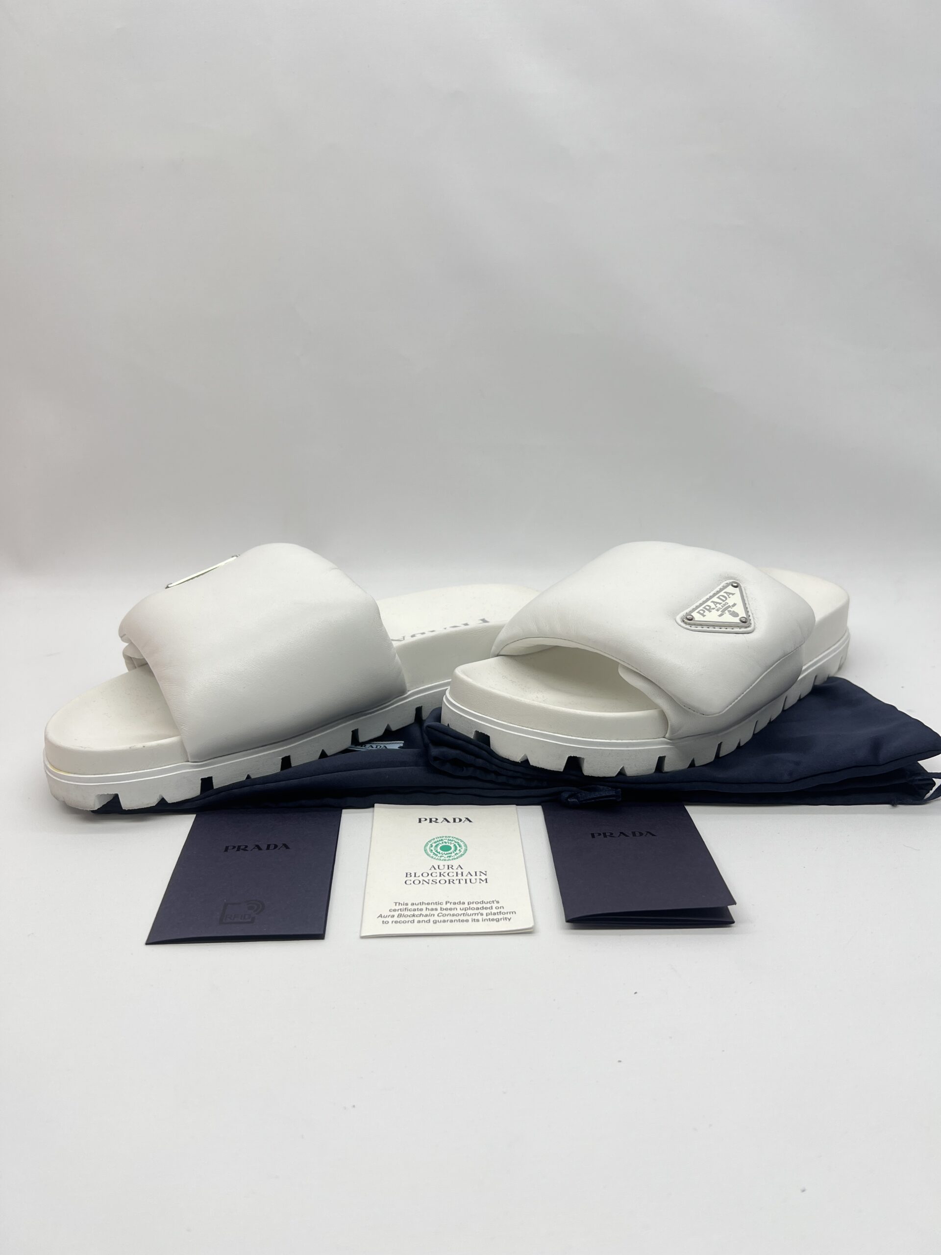 Prada Soft Padded Slide White SHW
