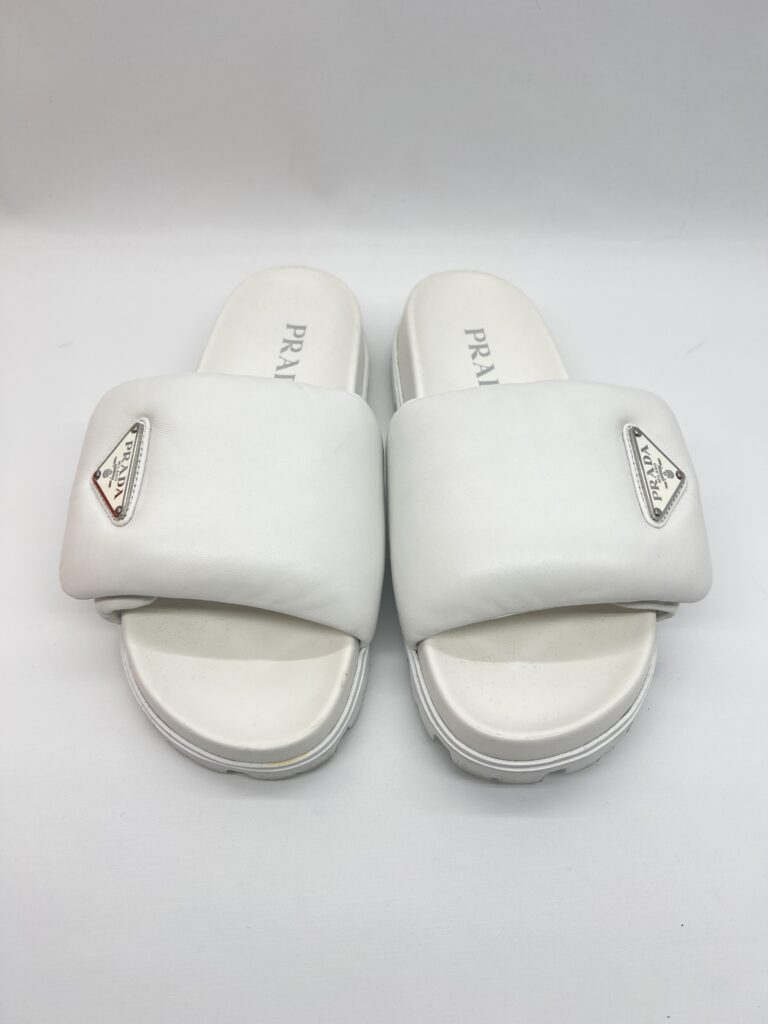 Prada Soft Padded Slide White SHW