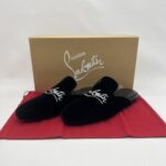 Christian Louboutin Coolito Mules Suede Croco Black