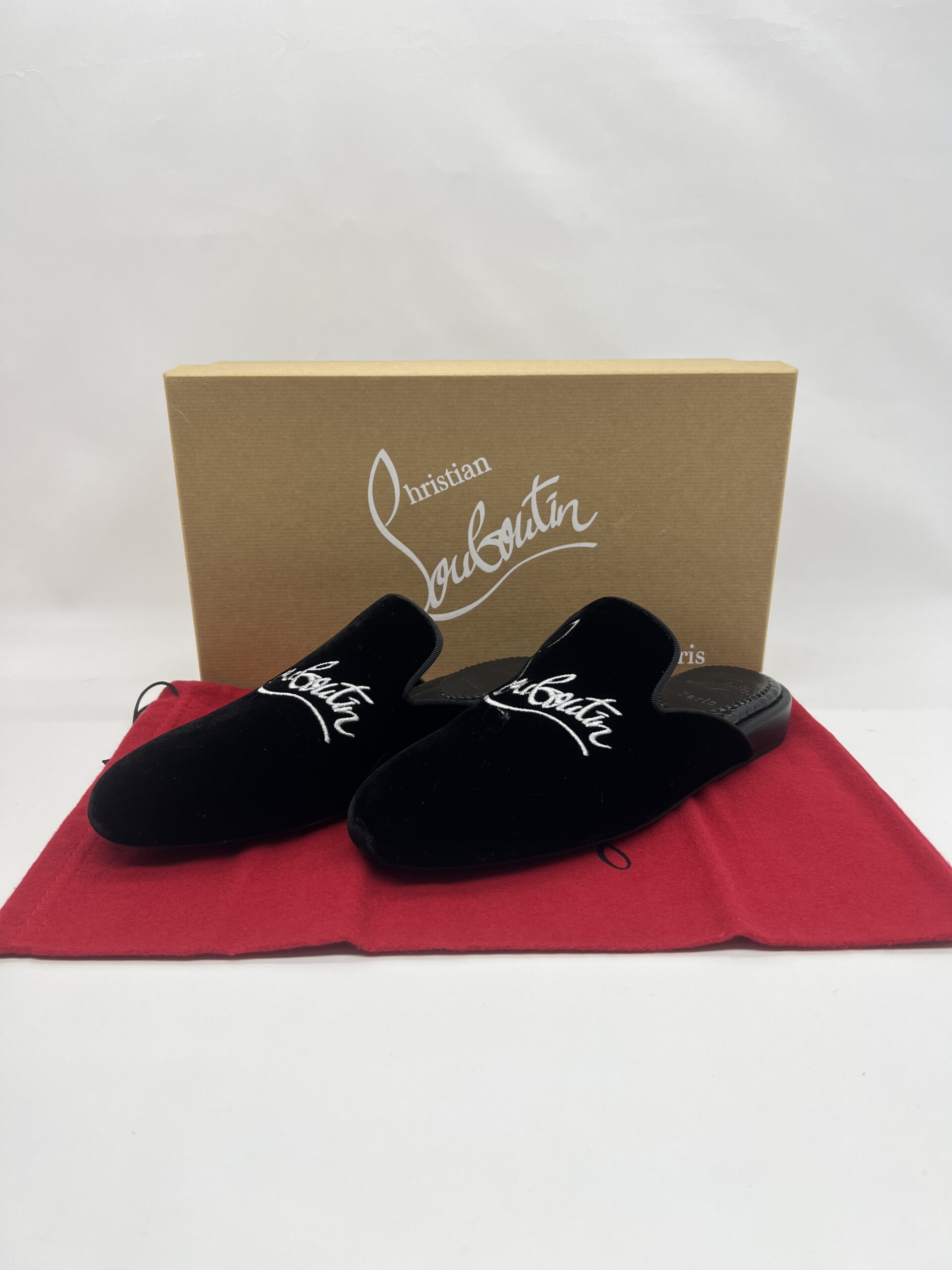 Christian Louboutin Coolito Mules Suede Croco Black