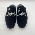 Christian Louboutin Coolito Mules Suede Croco Black