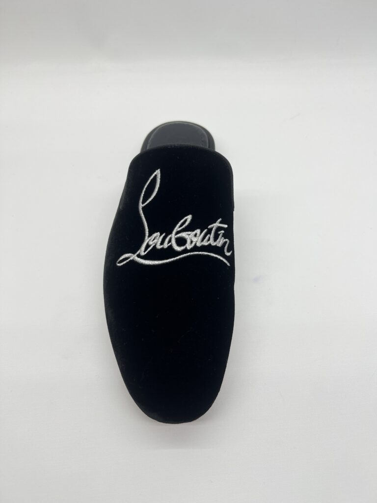 Christian Louboutin Coolito Mules Suede Croco Black
