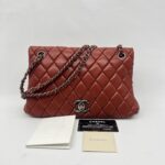 Chanel New Bubble Small Lambskin Red Orange RHW
