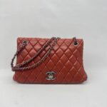 Chanel New Bubble Small Lambskin Red Orange RHW