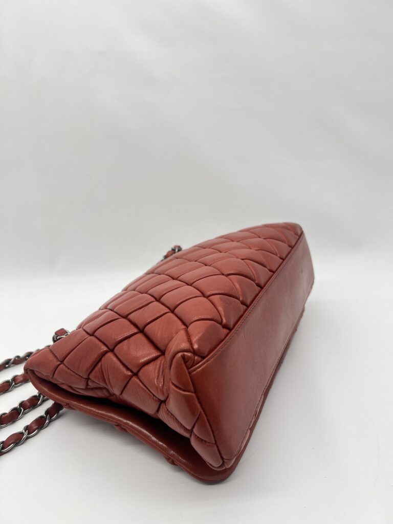 Chanel New Bubble Small Lambskin Red Orange RHW