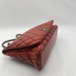 Chanel New Bubble Small Lambskin Red Orange RHW