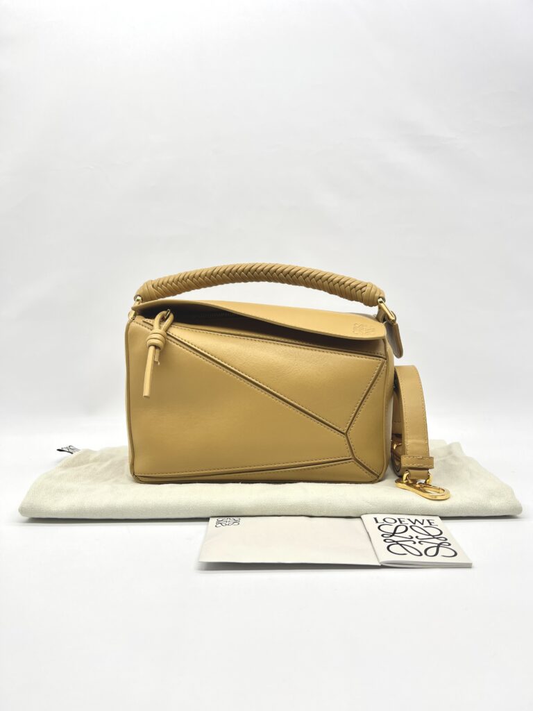Loewe Puzzle Small Braided Handle Sahara GHW
