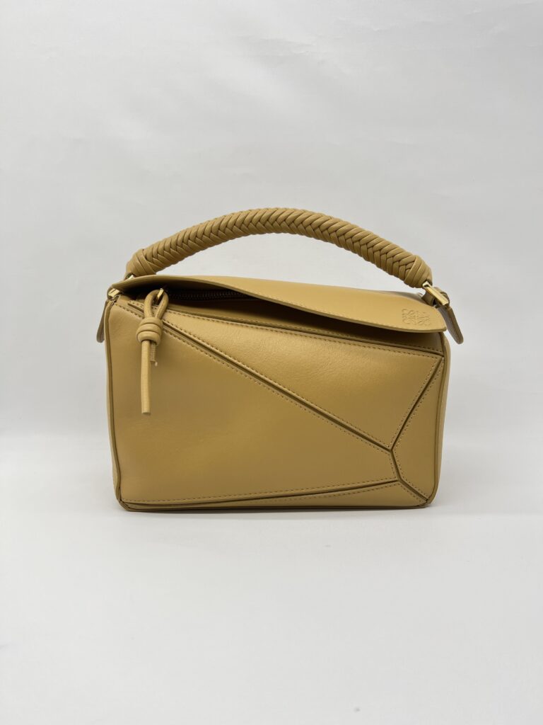 Loewe Puzzle Small Braided Handle Sahara GHW