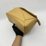 Loewe Puzzle Small Braided Handle Sahara GHW