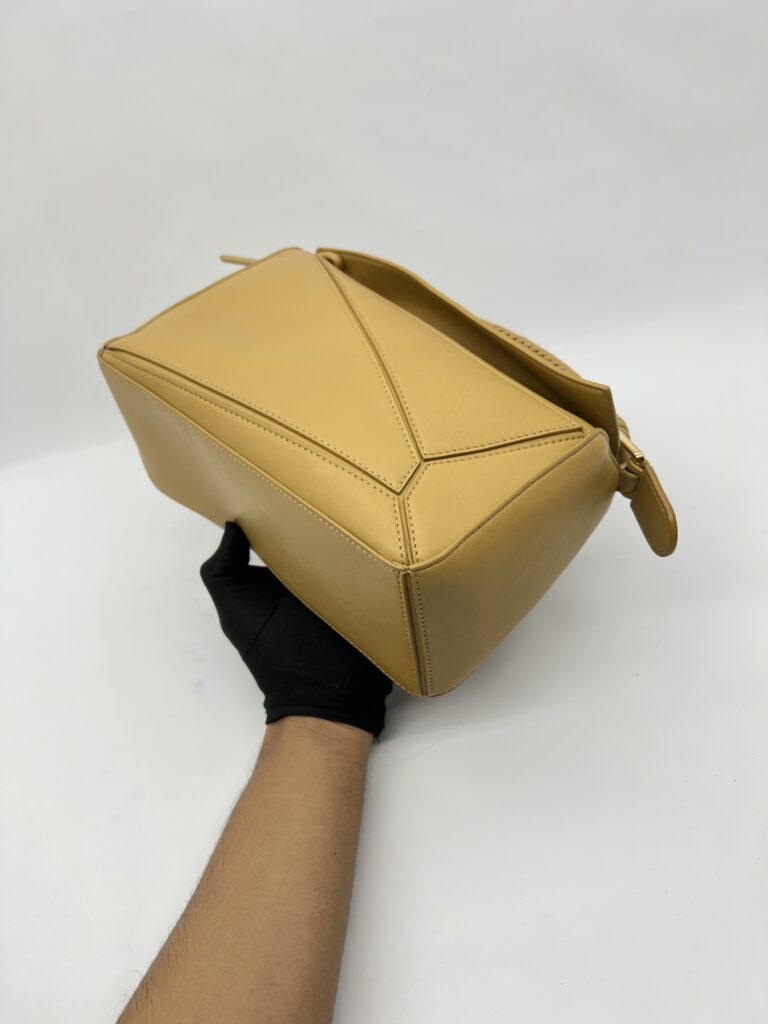 Loewe Puzzle Small Braided Handle Sahara GHW