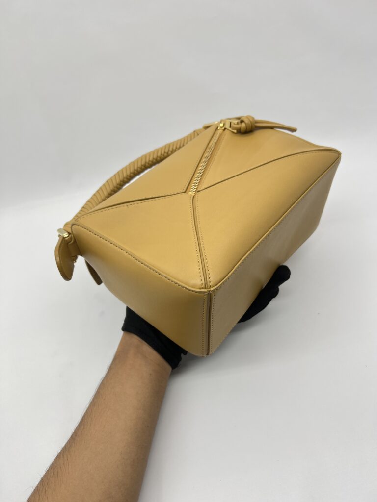 Loewe Puzzle Small Braided Handle Sahara GHW