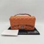 Chanel Mini Rectangle Patent Orange SHW