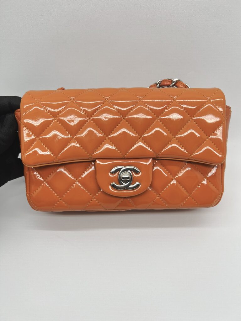 Chanel Mini Rectangle Patent Orange SHW