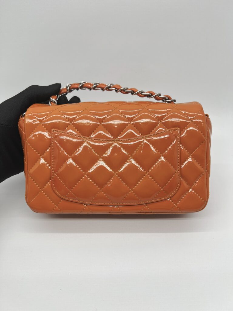 Chanel Mini Rectangle Patent Orange SHW