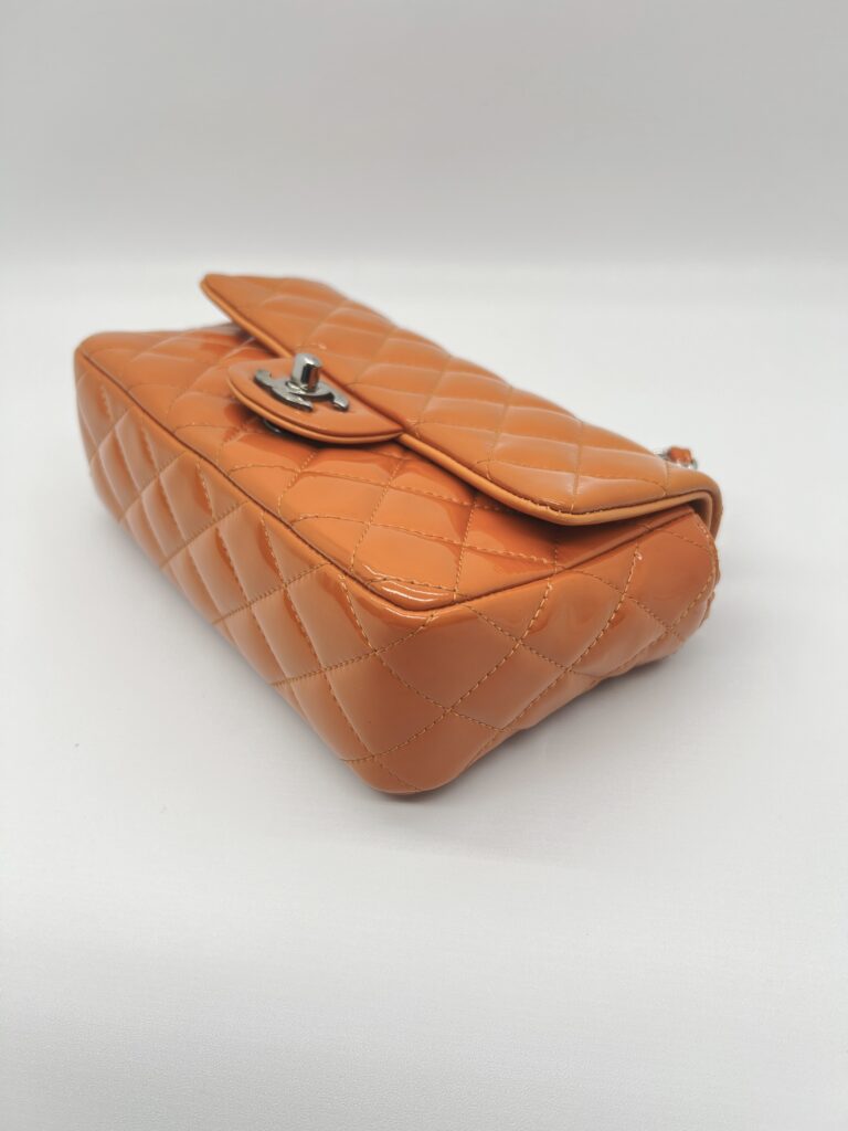 Chanel Mini Rectangle Patent Orange SHW