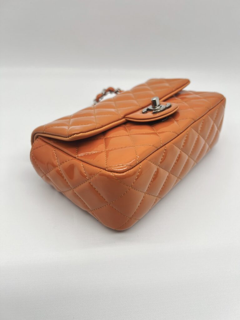 Chanel Mini Rectangle Patent Orange SHW
