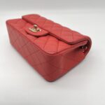 Chanel Mini Rectangle Lambskin Red Coral LGHW