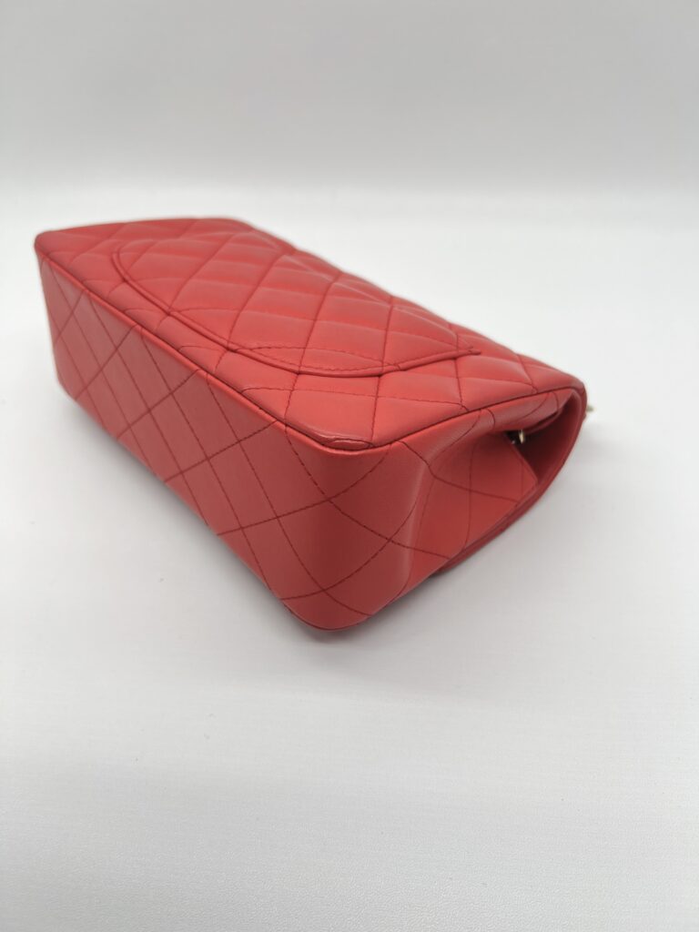 Chanel Mini Rectangle Lambskin Red Coral LGHW