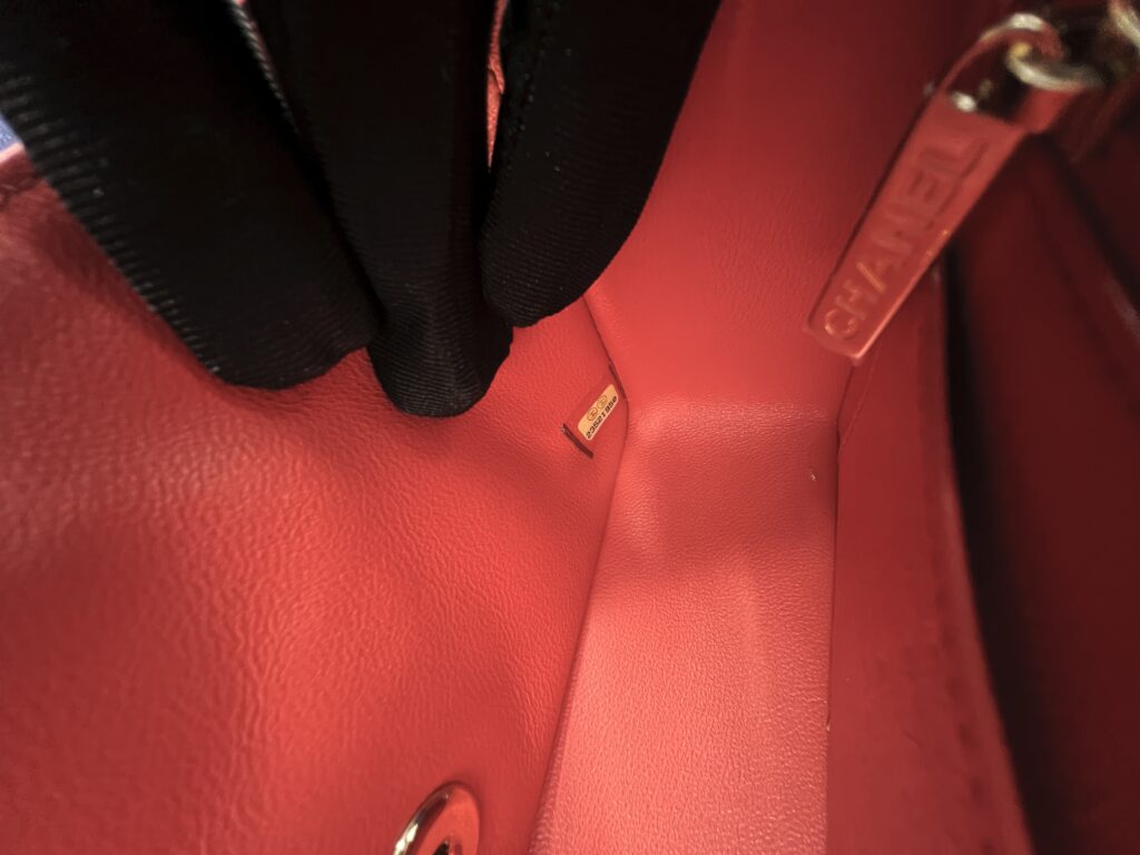 Chanel Mini Rectangle Lambskin Red Coral LGHW