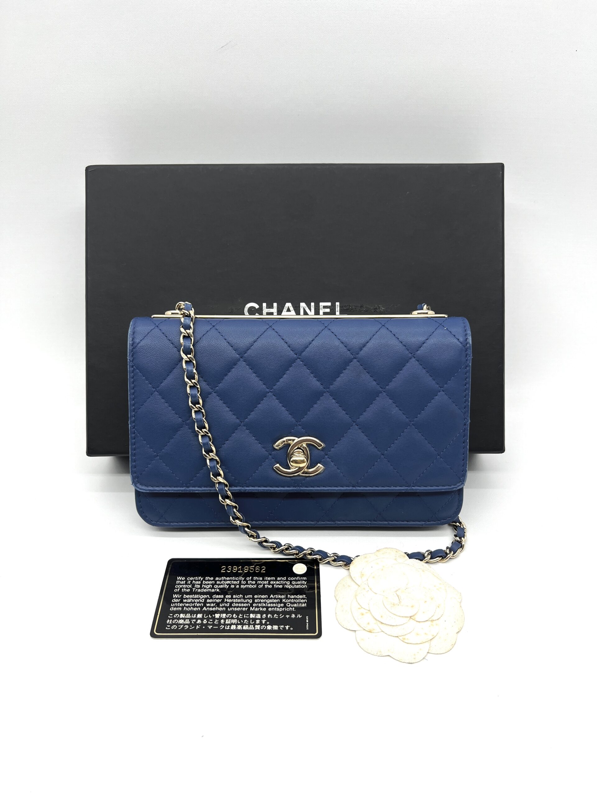 Chanel CC Trendy WOC Lambskin Blue GHW