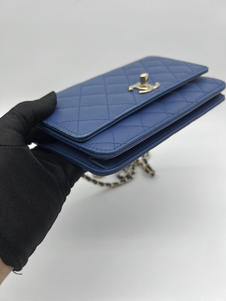 Chanel CC Trendy WOC Lambskin Blue GHW
