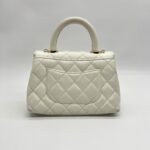 Chanel Mini Coco Handle Caviar White LGHW